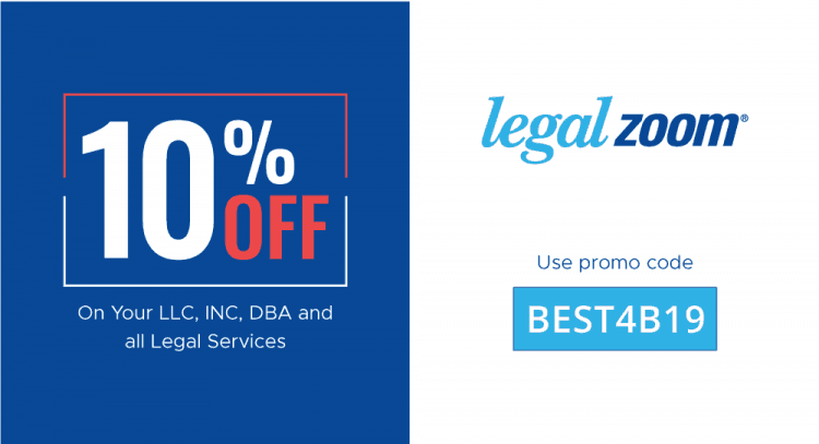 Coupon code to save 10% on Legalzoom services 2019